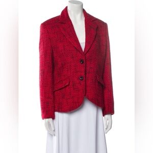 Vintage Bob Mackie Studio Women's Size 10 Red Tweed Blazer Jacket Retro